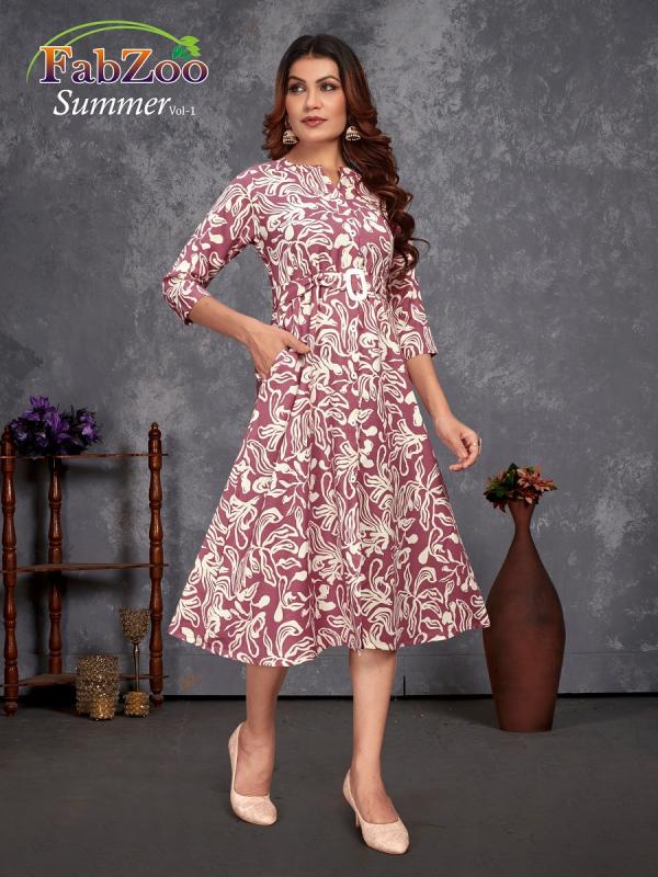 Fabzoo Summer Vol 1 Rayon Printed Frock Style Kurti Collection